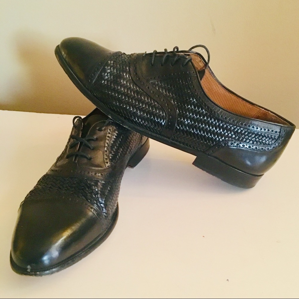 Mezlan Mens Italian Black Leather Oxford Shoes